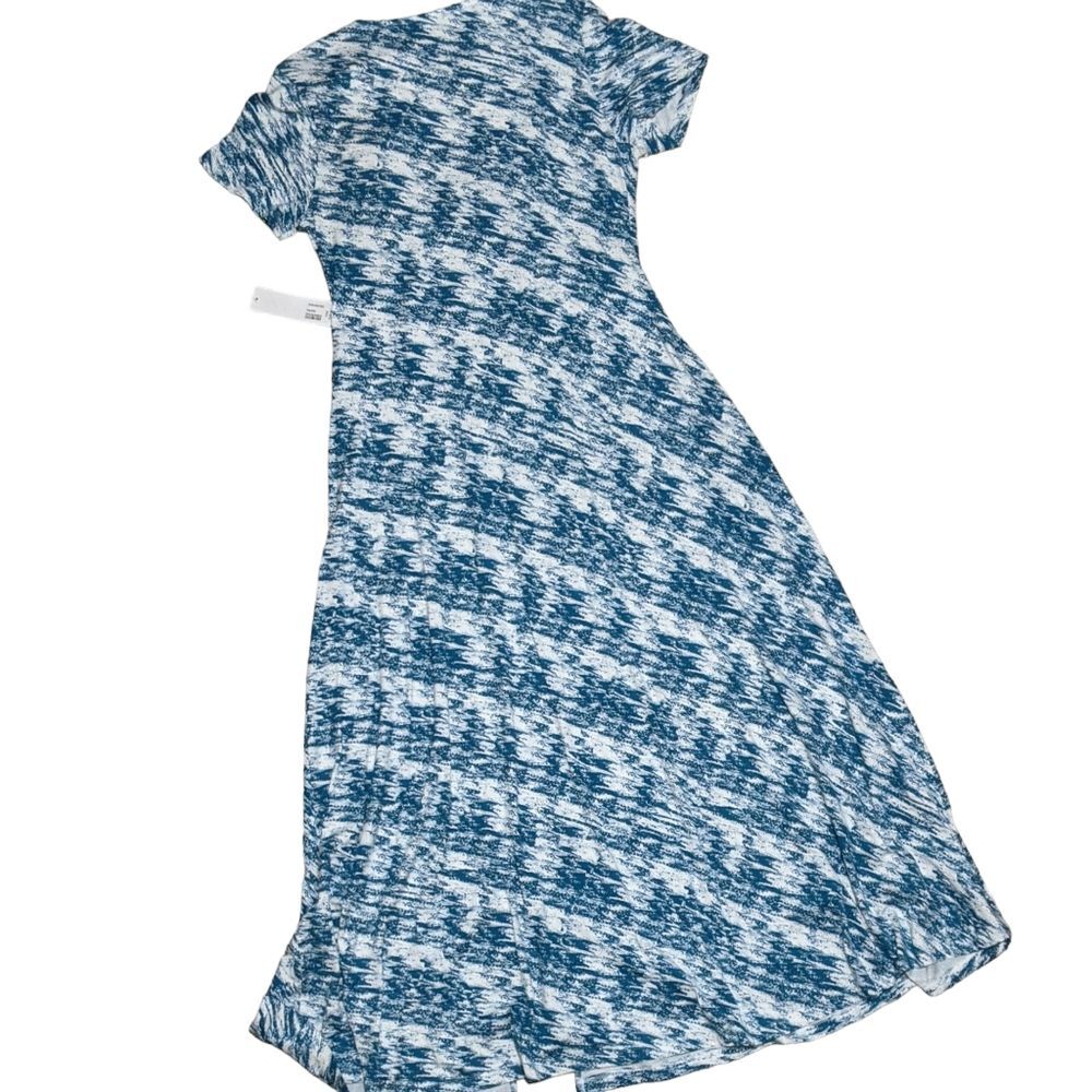 NWT Soft Surroundings Joanna wrap teal white Ikat maxi dress women's size Large